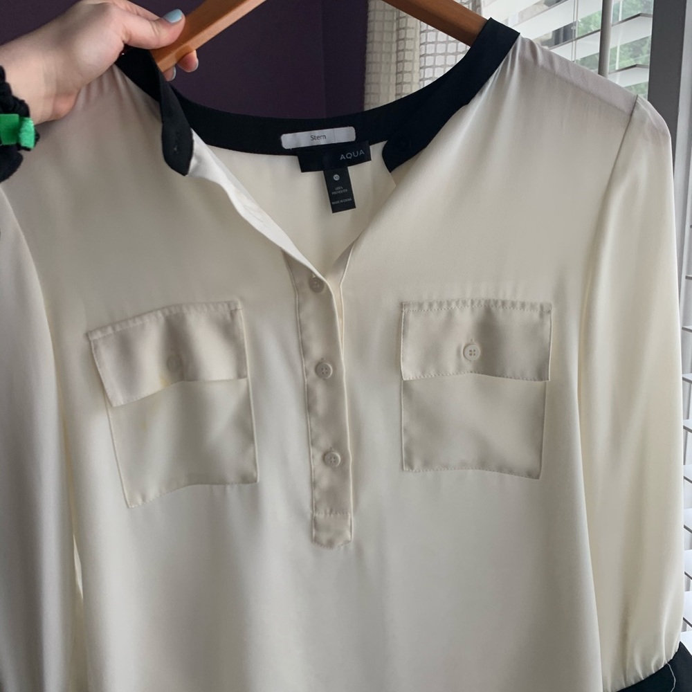 White semi button down
